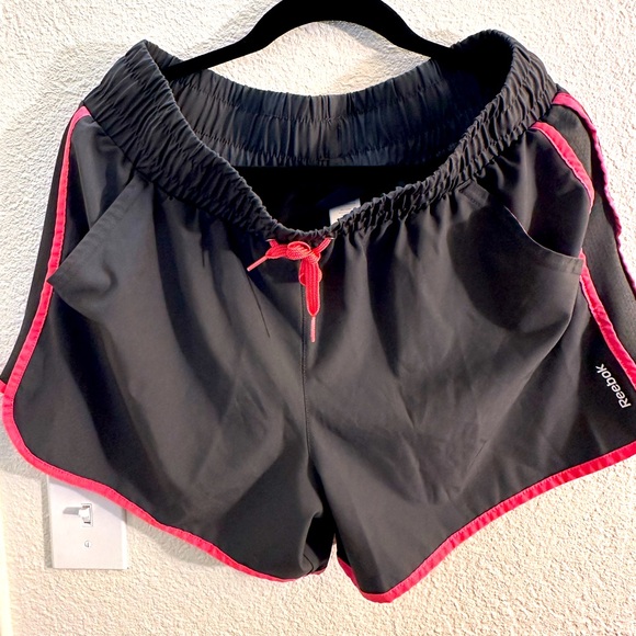 Reebok Pants - Reebok Grey and Pink Athletic Shorts with Elastic Waistband